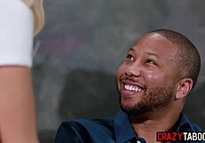 Naughty petite blonde student emma hix rides teacher's throbbing big black cock hard