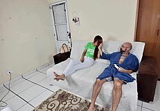 Blindfolded wife tricked into fucking my friend while husband watches submissively