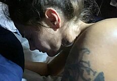 wife bent over fucked rough with cumshot all over her tits