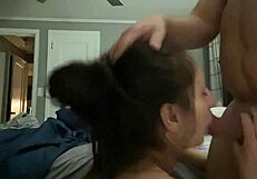 wife bent over fucked rough with cumshot all over her tits