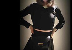 chinese ladyboy shoots hot cumshot outdoors in public spot