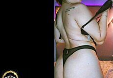 Sexy young babe strips curves to masturbate wet pussy with dildo for fans