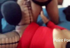 Two guys three big ass women in wild black orgy party chaos