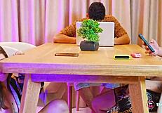 Sneaky stepsis squirts on best friend's huge cock