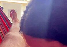 colombiana pulls out boyfriend's cock on street and sucks it hard in public