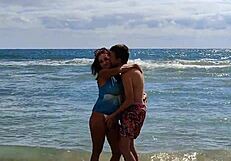 stepmom's saggy tits bounce as she gets rough fucked post-swim!!