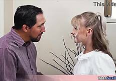 Country chick Katee sucks cock for career in group with petite tits