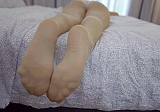 Blonde Demands Cum Explosion on Sexy Nylons Feet Fetish