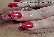 Latina Babe Fingers Pussy to Massive Squirting Orgasm Soaking Bed