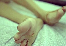 Blonde Demands Cum Explosion on Sexy Nylons Feet Fetish