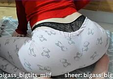 hey while cleaning in pajamas she bends for doggy pussy fingering... damn that big ass and clit