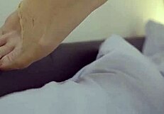 Blonde Demands Cum Explosion on Sexy Nylons Feet Fetish