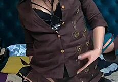 too many clothes hiding latina milf's homemade big boobs tonight