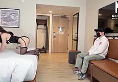 A beautiful married bride in stockings rides cock after wedding vows bent over doggystyle