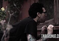 Petite blonde teen sneaks over for neighbor's massive cock pounding her tight spots