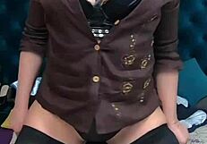 too many clothes hiding latina milf's homemade big boobs tonight