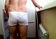 stepmom bent over table as stepson rams her tight ass deep anal