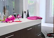 i spy on stepsis showering then ride her in pov