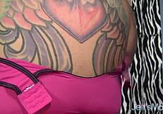 tattooed blonde bbw anna anarchy slurps and rides huge cock perfectly