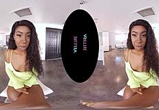 Amari rides pov cowgirl on big black cock while playing games in vrallure