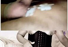 you and me forever in corset heels with shaved pussy toy play