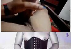 you and me forever in corset heels with shaved pussy toy play