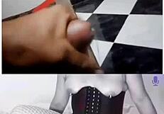 you and me forever in corset heels with shaved pussy toy play