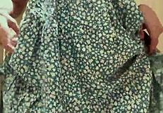 i got caught trying on this cute dress in the store