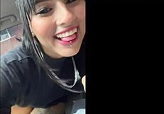 latina teen slut sucks monster cock payment after car ride