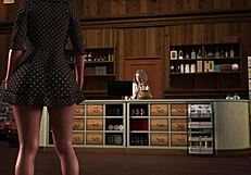 a horny blonde curly bookworm librarian masturbates outdoors then gets pussy licked during work game