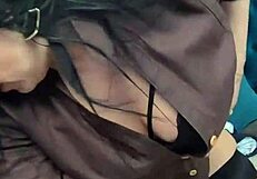 too many clothes hiding latina milf's homemade big boobs tonight