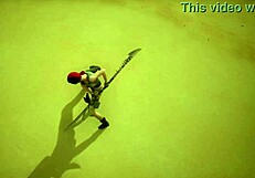 Kim's spear training turns into rough double penetration tease?