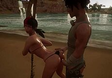 Kim's spear training turns into rough double penetration tease?