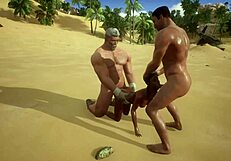 Kim's spear training turns into rough double penetration tease?