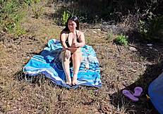 outdoor camper bent over for huge creampie in public forest