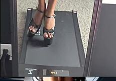 Beautiful black model teases in pleaser heels stripping clothes homemade foot fetish legs toes preview