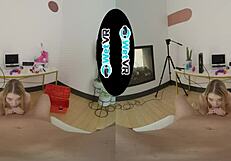 Blonde teen takes big cock missionary doggystyle creampie riding