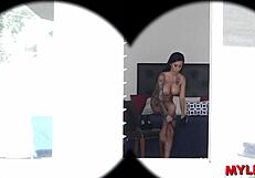 Smoking hot curvy milf neighbor rides cock cowgirl anal assfucking big tits fishnets lingerie rough!