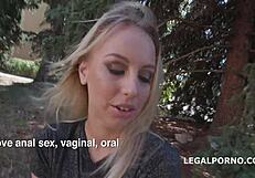 kira thorn gets rough double anal penetration and gaping in 5on1 lingerie gangbang