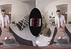 brunette shaves pussy for taboo hardcore handjob blowjob session