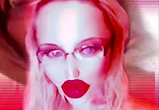 Blonde findom goaldigger sings in glasses and heels