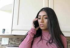 Violet's Sexy Brunette Pussy Pounded Hardcore in Tights!