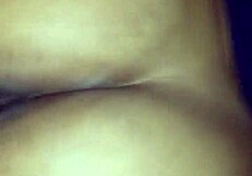 Amateur chocolate mommy shakes thick booty up close.