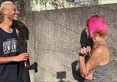 Raw passion surges in black monster cock bareback ass fuck.