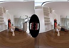 Brunette's shaved ass pussy takes brutal anal on pov!