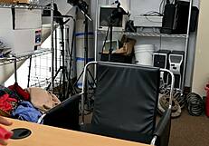 obedient blonde bends over sucking black dude doggystyle