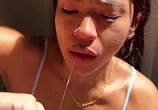 Dreamy Brunette Delivers Unfiltered Blowjob for Amateur Couple