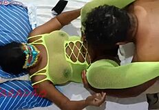 Curvy Black Babe Moans on Thick Cock Dripping Cum