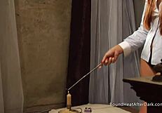 sensual lesbian madame kisses and fingers her blindfolded bound slave to orgasm!