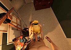 Playing house party game gets wild with Amy in paintroom.